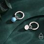 Sterling Silver Dangling Blue Turquoise Hoop Earrings, thumbnail 3 of 11