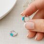 Sterling Silver Turquoise Huggie Hoop Earrings – 10mm, thumbnail 3 of 5