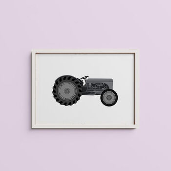 Ferguson Te 20 Tractor Seven Colour Screen Print Grey, 3 of 7