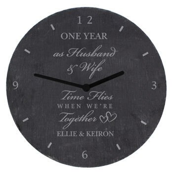 Personalised Anniversary Slate Clock, 7 of 7