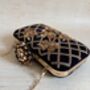 Black Velvet Handcrafted Clutch Purse, thumbnail 7 of 8