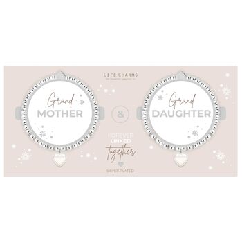 Grandmother And Granddaughter Pearl Heart Charm Bracelet Set, 3 of 3