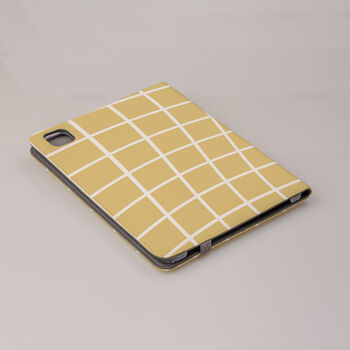 Yellow Wavy Check Vegan Leather iPad Pro Case, 5 of 7
