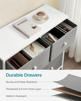 Six Drawer Fabric Dresser For Bedroom Or Nursery, 8 of 12