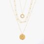 Waterproof Gold Plated Multi Strand Necklace With Moon And Sun, thumbnail 2 of 3