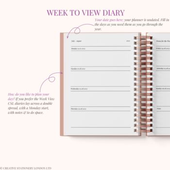 Personalised | Academic Mid Year 23 24 Diary | Pinks, 9 of 12