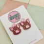 Pink Glitter Pig Earrings / Cute Farm Animal Jewellery Pink Pig Lover Gift / Young Farmer Gift Agriculture Teacher Jewellery / Lucky Pig Charm Jewellery Whimsical Pink Statement, thumbnail 2 of 5