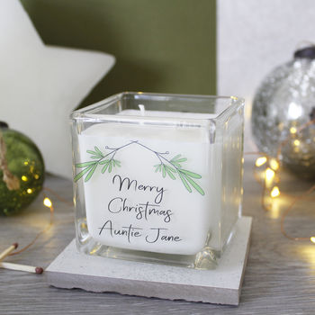 Merry Christmas Mistletoe Scented Candle For Family, 3 of 4