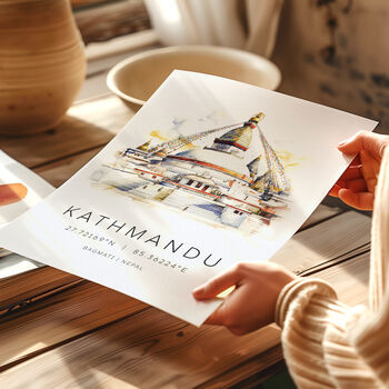 Nepal Travel Print Of Kathmandu, 4 of 7