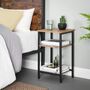 Three Tier Side Table Industrial Bedside Table Shelves, thumbnail 1 of 7