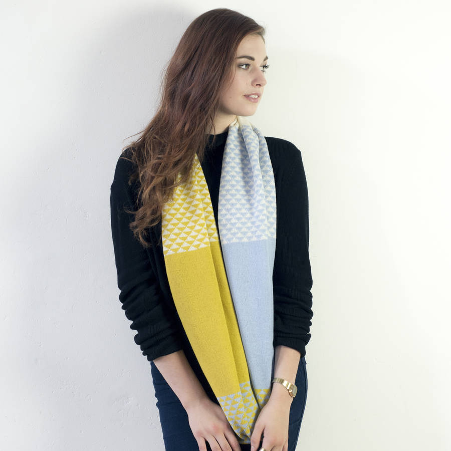Triangle Knitted Circle Scarf In Piccalilli By Miss Knit Nat ...