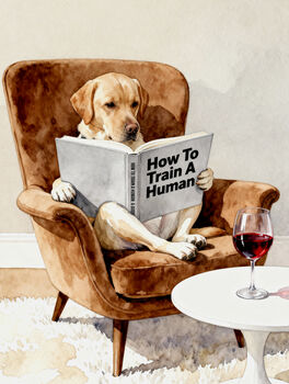 Your Own Dog Reading Book, 'How To Train A Human' Print, Customise Colours And Book Title, 5 of 12