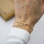Birthday Gift For Women, Two Interlocking Heart Sterling Silver Bracelet, thumbnail 5 of 6