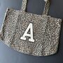 Personalised Initial Leopard Print Tote Bag, thumbnail 3 of 3