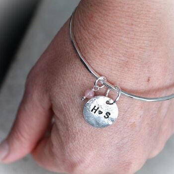 Bangle With Personalised Disc, 3 of 4