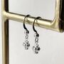 Tiny Crown Earrings Rhodium Plated Hook Earrings Gift, thumbnail 5 of 5