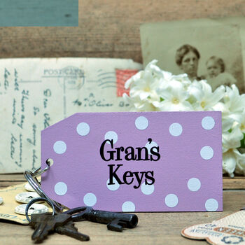 Spotty Granny's Nana's Gran's Keys Key Ring, 3 of 3
