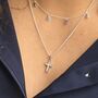 Cubic Zirconia Meaningful Silver Cross Pendant Necklace, thumbnail 2 of 3