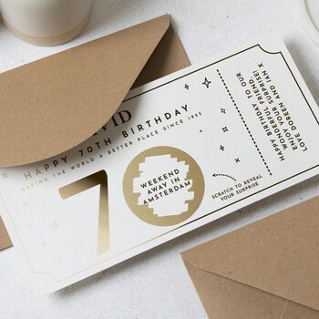 70th Birthday Scratch Reveal Personalised Gift Voucher, 5 of 9