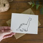 Dinosaur In A Party Hat Greeting Card, thumbnail 4 of 4