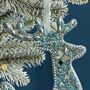 Six Frosty Blue Reindeer Hanging Decorations, thumbnail 3 of 4