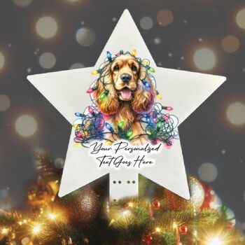 Personalised Cocker Spaniel In Christmas Lights, 5 of 9