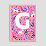 Personalised Unicorn Name Print, Girls A Z Alphabet Art, thumbnail 8 of 12
