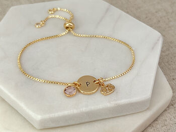 Gold Plated Cancer Zodiac Bracelet, 3 of 6