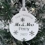 Mr And Mrs Personalised First Christmas Bauble, thumbnail 3 of 10