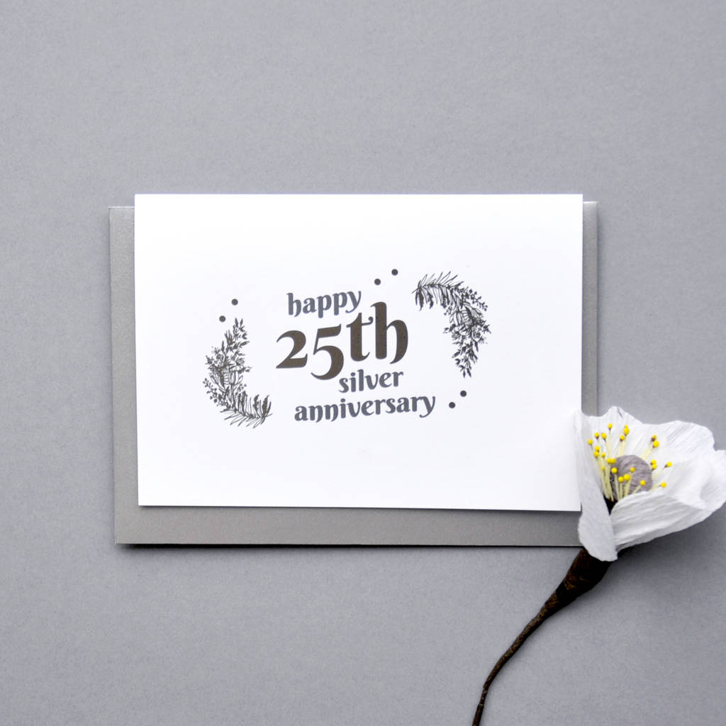 personalised 25th silver  wedding  anniversary  gift by ant 