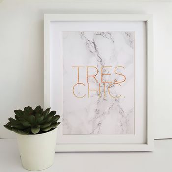 Marble And Gold 'Tres Chic' Print, 2 of 2