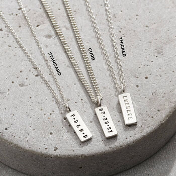 Personalised Men's Mini Quote Circle Necklace, 6 of 8