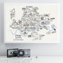 Hand Drawn Music Maps Of UK Cities, thumbnail 3 of 8