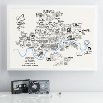 Hand Drawn Music Maps Of UK Cities, 3 of 8