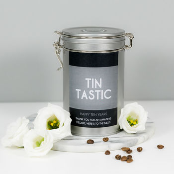 Personalised Anniversary Coffee Gift In Tin, 4 of 12