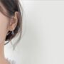 Sterling Silver Blue Flecked Crystal Dangle Stud Earrings, thumbnail 2 of 6