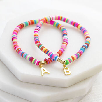 Personalised Multi Coloured Disc Stretch Bracelet, 2 of 11