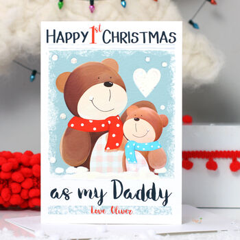 Bear 1st Christmas Card As Mummy Daddy, 2 of 9
