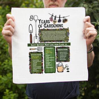 Personalised 80th Birthday Gift For Gardeners Handkerchief Pair, 3 of 6