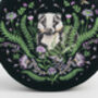 Badger Embroidered Green Circle Jewellery Box, thumbnail 3 of 6