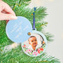 Personalised New Baby Photo Swivel Christmas Decoration, thumbnail 1 of 8