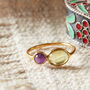 Amethyst And Peridot Double Stone Stacking Ring, thumbnail 5 of 12