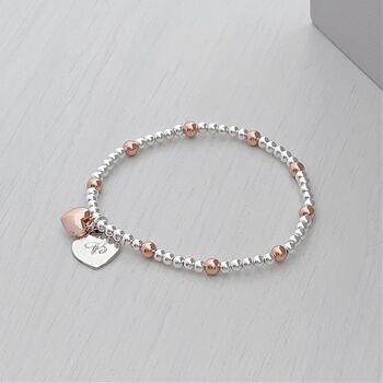 18ct Rose Gold Plated Two Tone Personalised Bracelet, 5 of 6