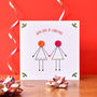 'Husband And Wife' Button Christmas Card, thumbnail 2 of 3