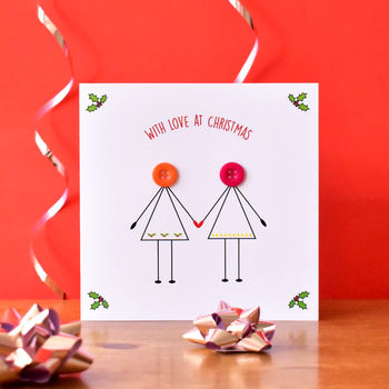 'Husband And Wife' Button Christmas Card, 2 of 3