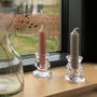 Short Clear Glass Dinner Candlesticks Set Of Two, thumbnail 5 of 12