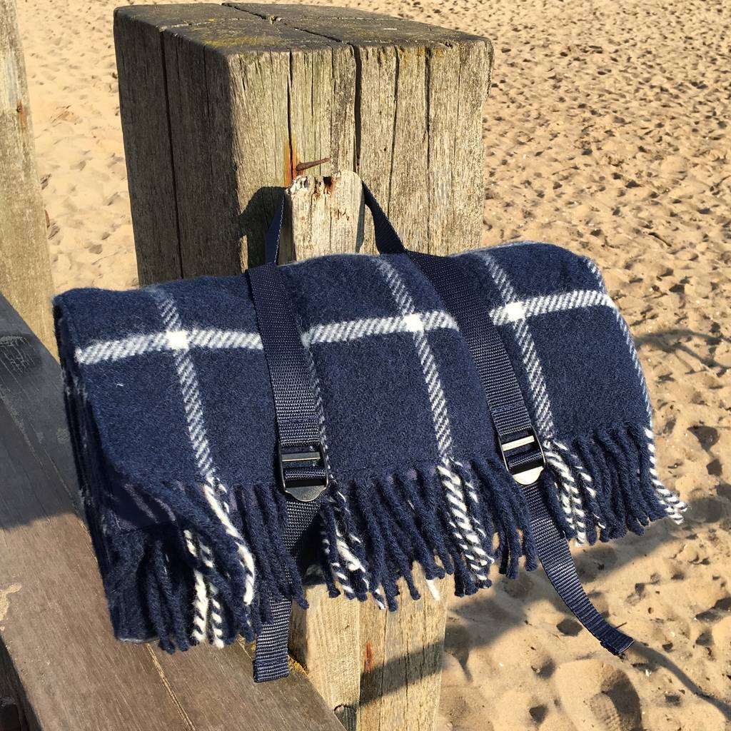 Wool Picnic Rug With Waterproof Backing By Rockwell Wilde Wool Picnic Rug With Waterproof Backing