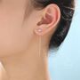 Simulated Moonstone Dot Threader Earrings, thumbnail 1 of 8