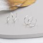 Sterling Silver Minimalist Spiral Hoop Earrings, thumbnail 1 of 11