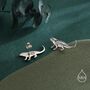 Sterling Silver Tiny Bearded Dragon Stud Earrings, thumbnail 5 of 12